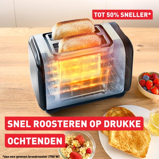 Tefal Subito RVS Broodrooster 1300W