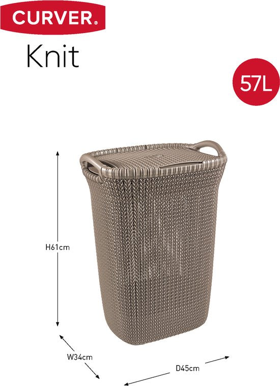 Curver Knit wasbox 57 liter bruin
