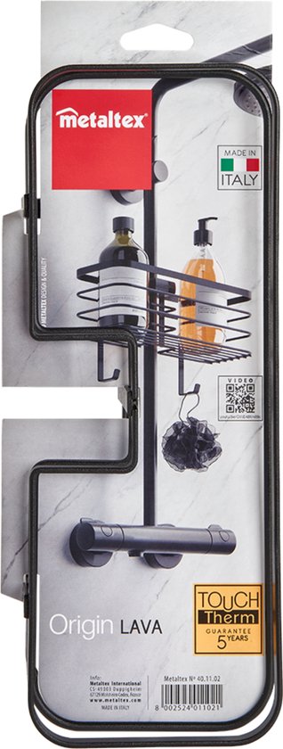 Metaltex Doucherek 29x11x15 cm Zwart/Metaal