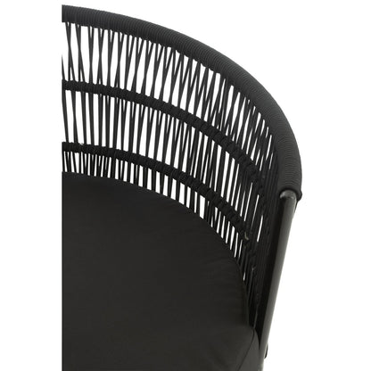 J-Line Stoel Joa Metaal/Rattan Zwart