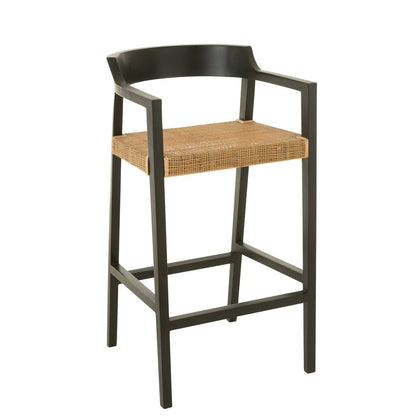 J-Line barstoel Emma - hout - zwart/bruin