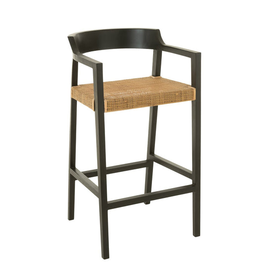 J-Line barstoel Emma - hout - zwart/bruin
