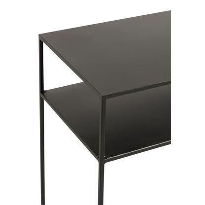 J-Line Console Rechthoekig 2 Planken Metaal Zwart