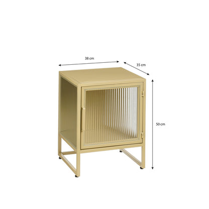 Clifton Opbergkast met Deuren - L38 x B35 x H50 cm - Metaal - Beige