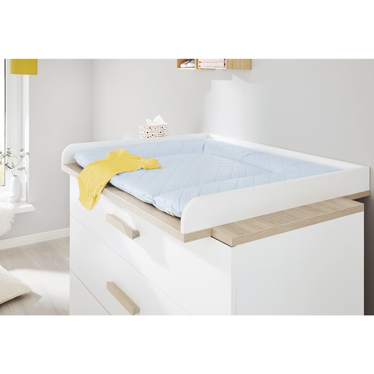 Set 'Lumi' breed groot 3 delen: ledikant, brede commode, grote kledingkast