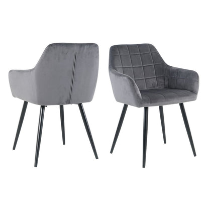 Eetkamerstoel, set van 2 grijs