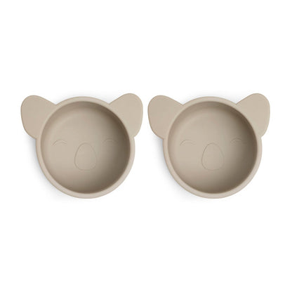 Rosa siliconen snackkom set van 2 Beige