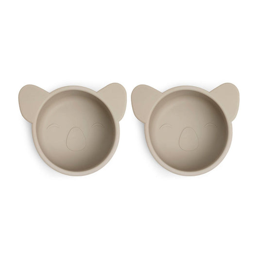 Rosa siliconen snackkom set van 2 Beige