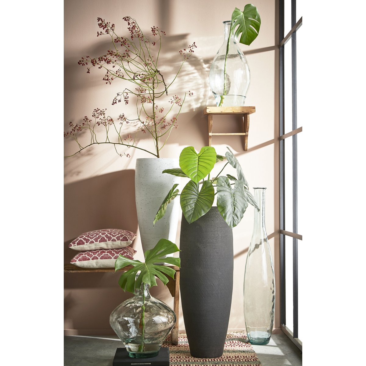 Kyara Fles Vaas H46 x Ø38 cm Transparant