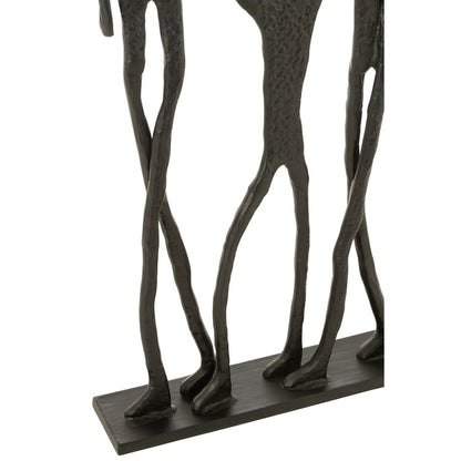 J-Line Figuur Familie Aluminium Zwart
