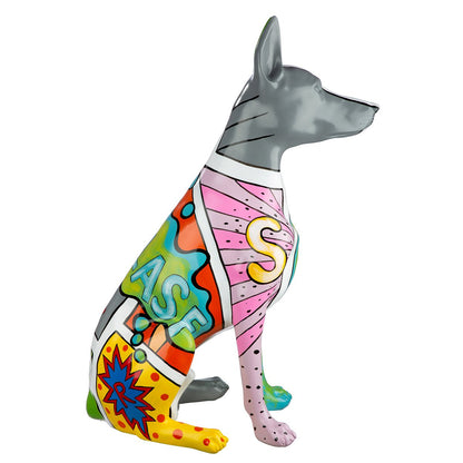 Figuur Dog veelkleurig H. 70 cm