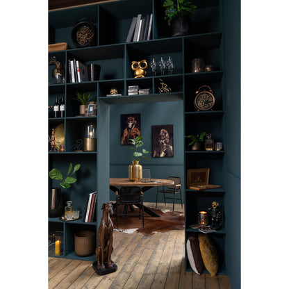 J-Line decoratie Windhond Zittend - polyresin - bruin - large