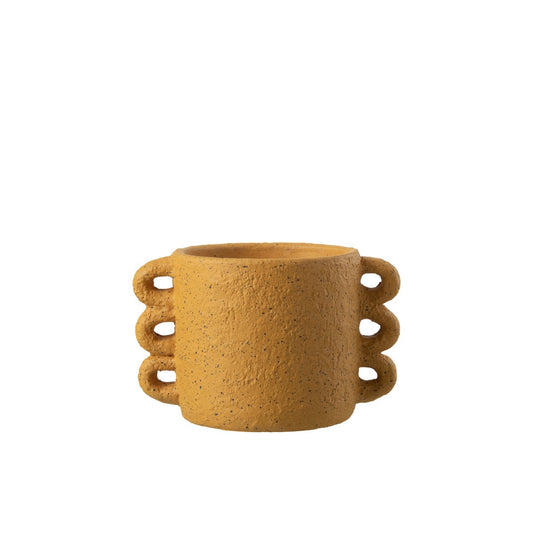 J-Line bloempot Zenia - beton- oker - medium - Ø 17.5 cm