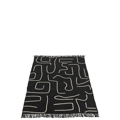 J-Line Plaid Strepen/Bogen Katoen Zwart/Wit