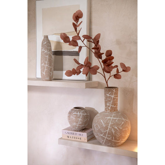 J -Line vaas Duinronde - Keramiek - Beige/White - Ø 21 cm