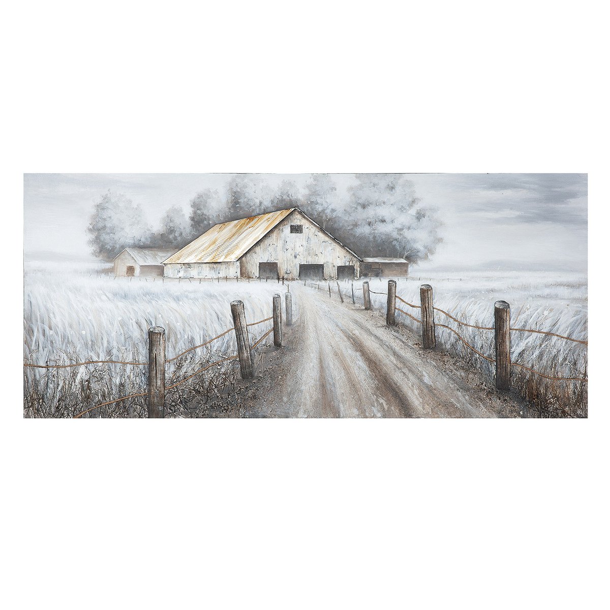 3D-foto "Schuur" met aluminium elementen 160x70