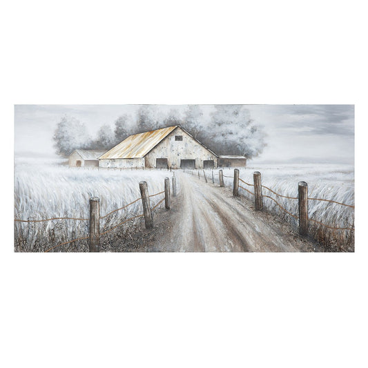 3D-foto "Schuur" met aluminium elementen 160x70