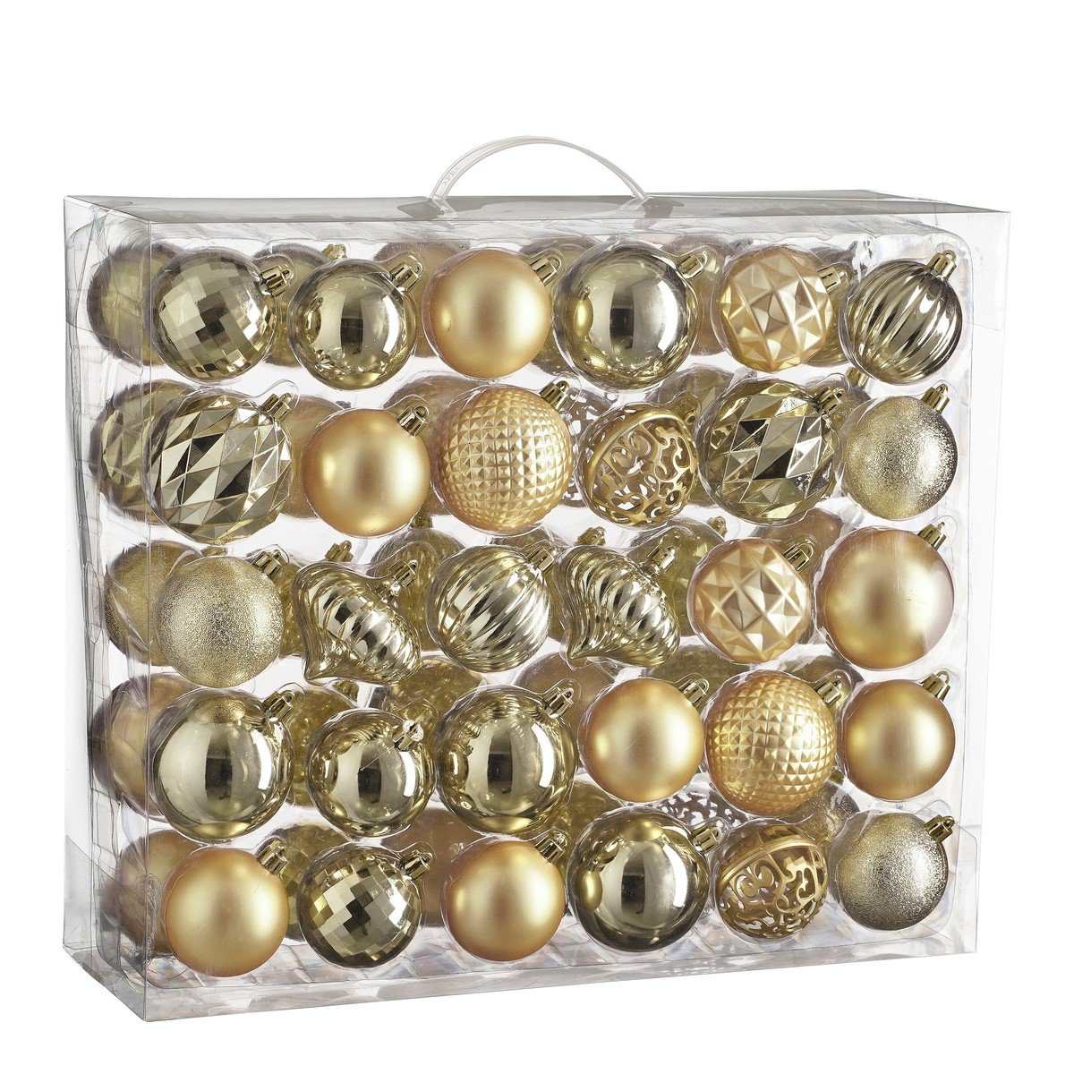 Kerstbal set 60 Unbreakable baubles Champagne