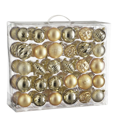 Kerstbal set 60 Unbreakable baubles Champagne