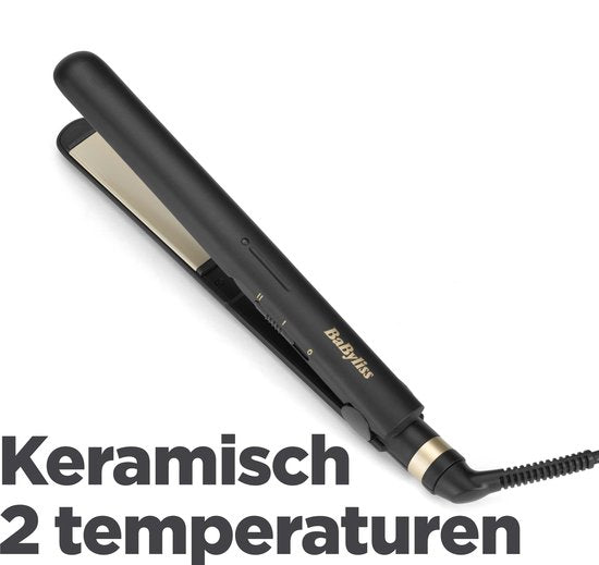 Babyliss ST089E Ceramic Straight 230 Stijltang Zwart