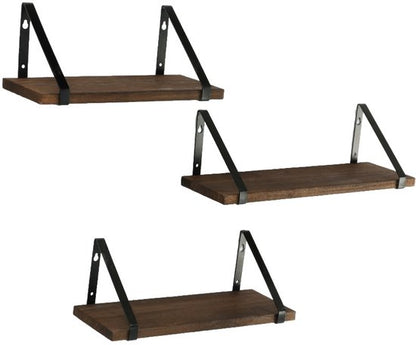 Ceruzo Wandplank Zwevend - Set Van 3 - 40/35/30 X 12 Cm - Vintage