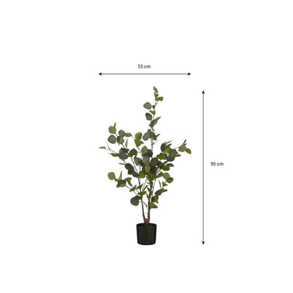 Eucalyptus Kunstplant in Bloempot - H95 x Ø55 cm - Groen