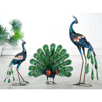 Metalen pauw H78cm