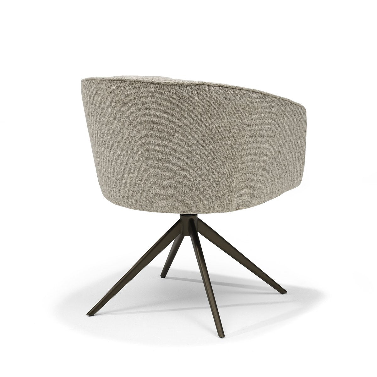 Cocoon armstoel Stof Sahara Mushroom - 360 Draaibaar frame Anodic Brown
