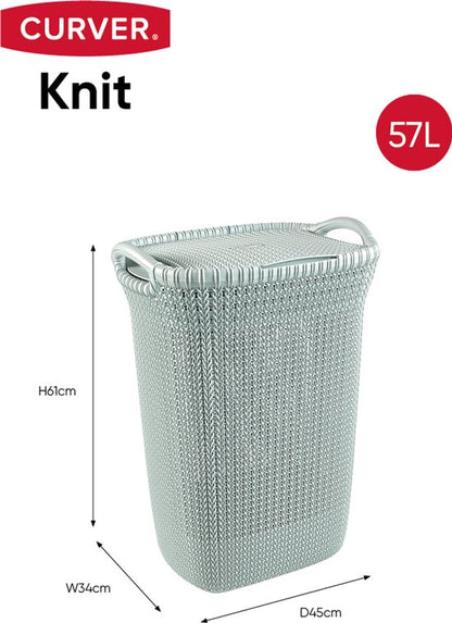 Curver Knit wasbox 57 liter mistig blauw