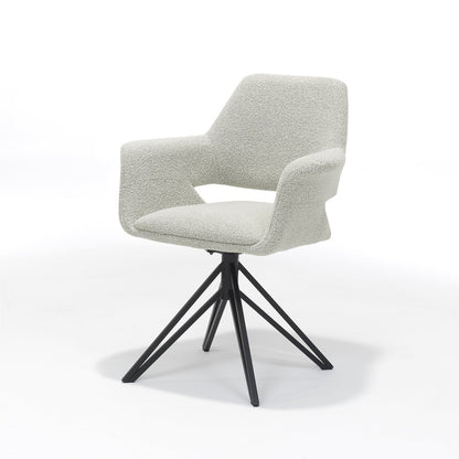 Katy fauteuil stof teddy ivoor, draaivoet
