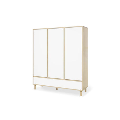 Set 'Flow' breed groot 3 delen: ledikant, brede commode, grote kledingkast