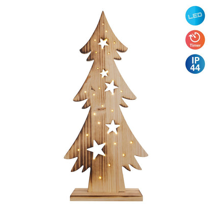 Houten Kerstboom Hoogte 80cm met LED