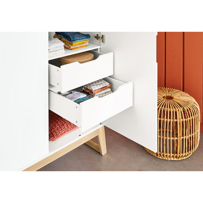 Set 'Brug' breed 3 delen: ledikant, brede commode, 2-deurs kledingkast
