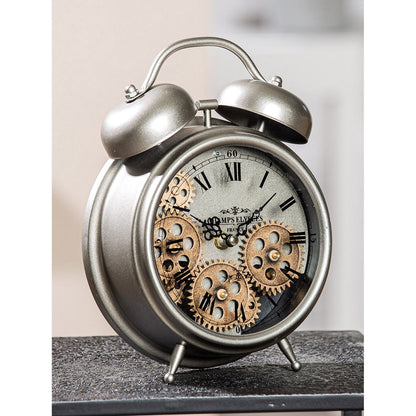 Vloer/tafelklok ronde wekker H.25,5 cm