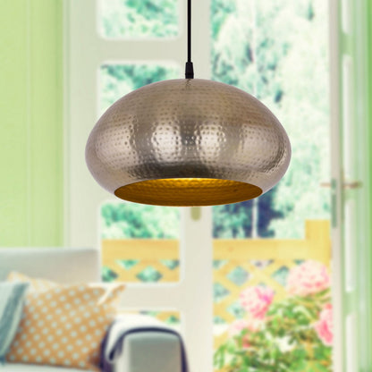 Hanglamp metaal verguld of zilver vintage