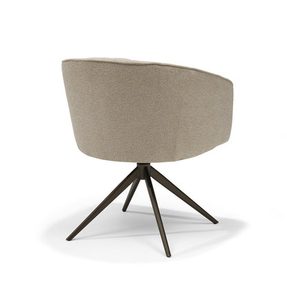 Cocoon armstoel Stof Sahara Linen - 360 Draaibaar frame Anodic Brown