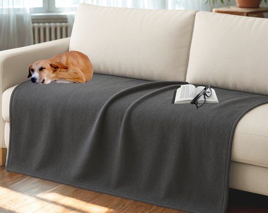 Cozy Maison Fleecedeken 130x160 cm Antraciet