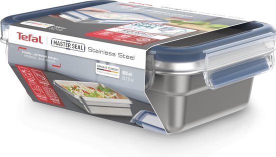 Tefal N1150410 MasterSeal Vershoudbakje 0.8L RVS/Blauw