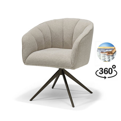 Cocoon armstoel Stof Sahara Mushroom - 360 Draaibaar frame Anodic Brown