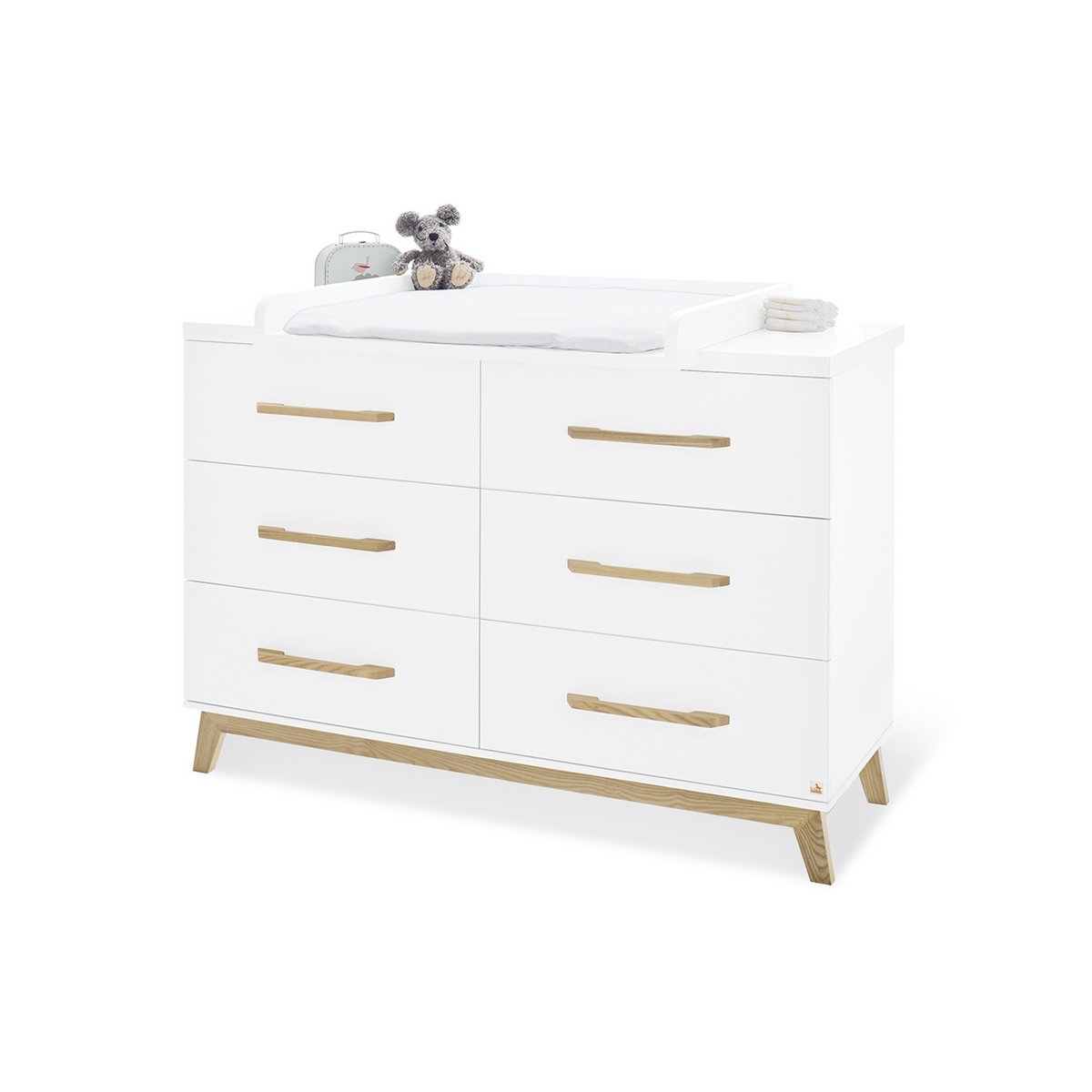 Set 'Riva' extra breed, incl. wandplank 3 delen: ledikant, extra brede commode, wandplank