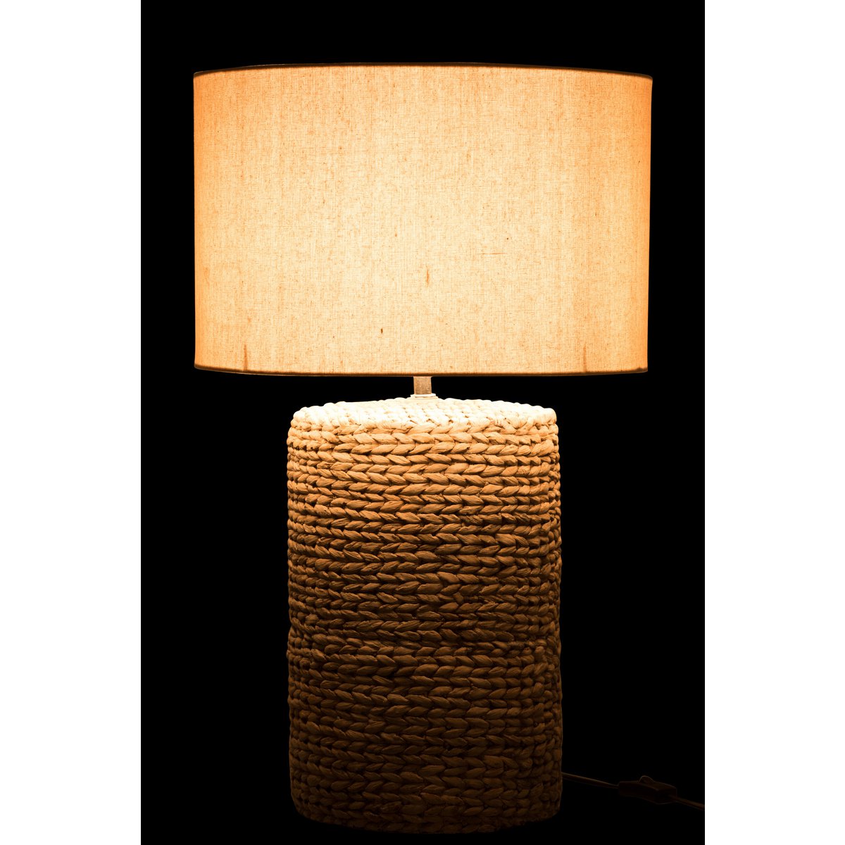 J-Line lamp Dik Vlecht - beton/katoen - naturel - large