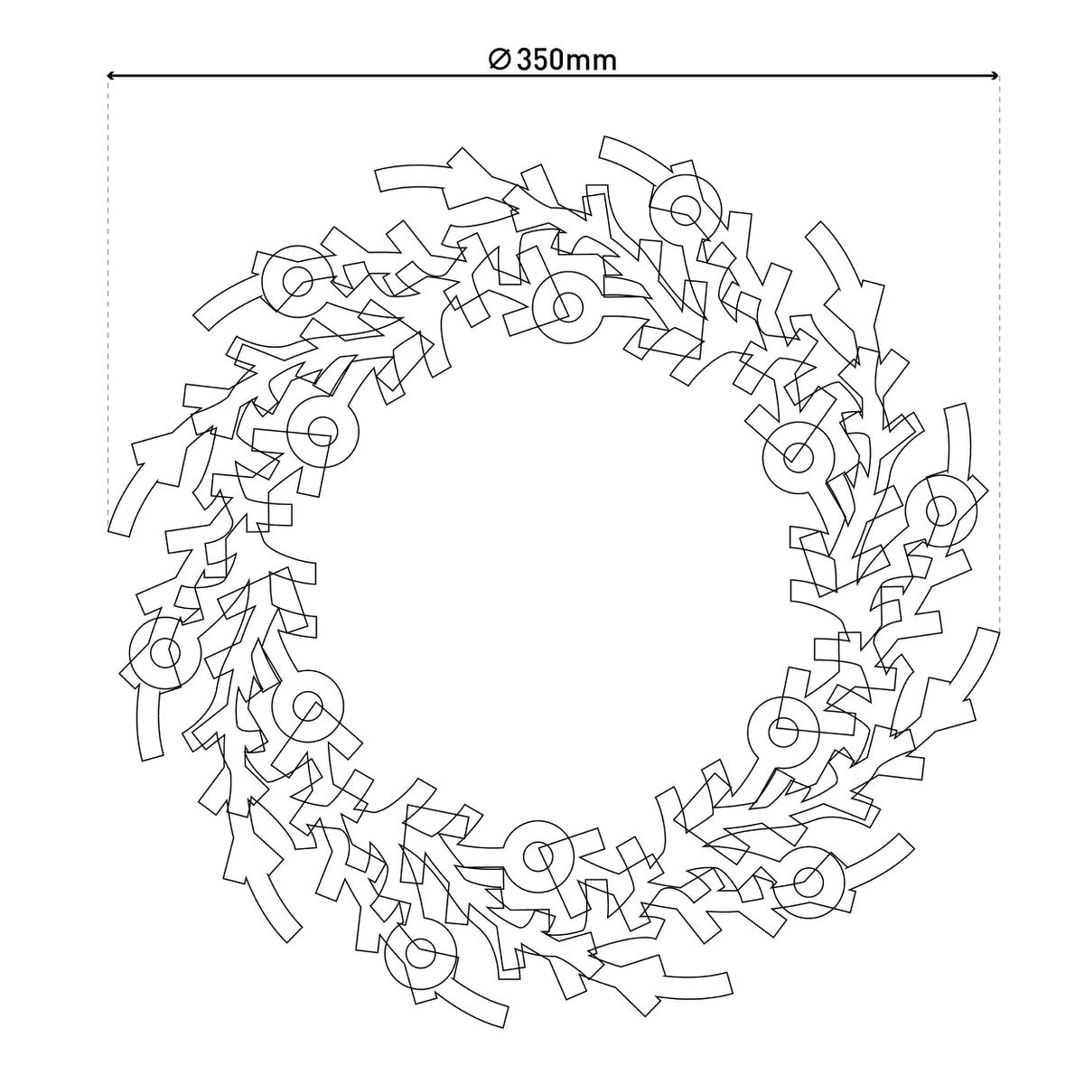Kerstkrans "Noël" Outdoor met LED Diameter 35cm