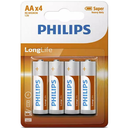 Philips batterij Longlife AA R6 12x4st