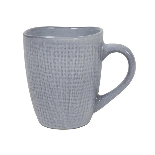 Koffiemok set van 6 woven textiel grijs 340ml