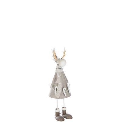 J-Line Rendier Zuurstok Metaal Greige Small