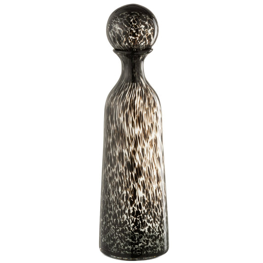 J-Line decoratie Fles + Stop Stip Hoog - glas - zwart - large