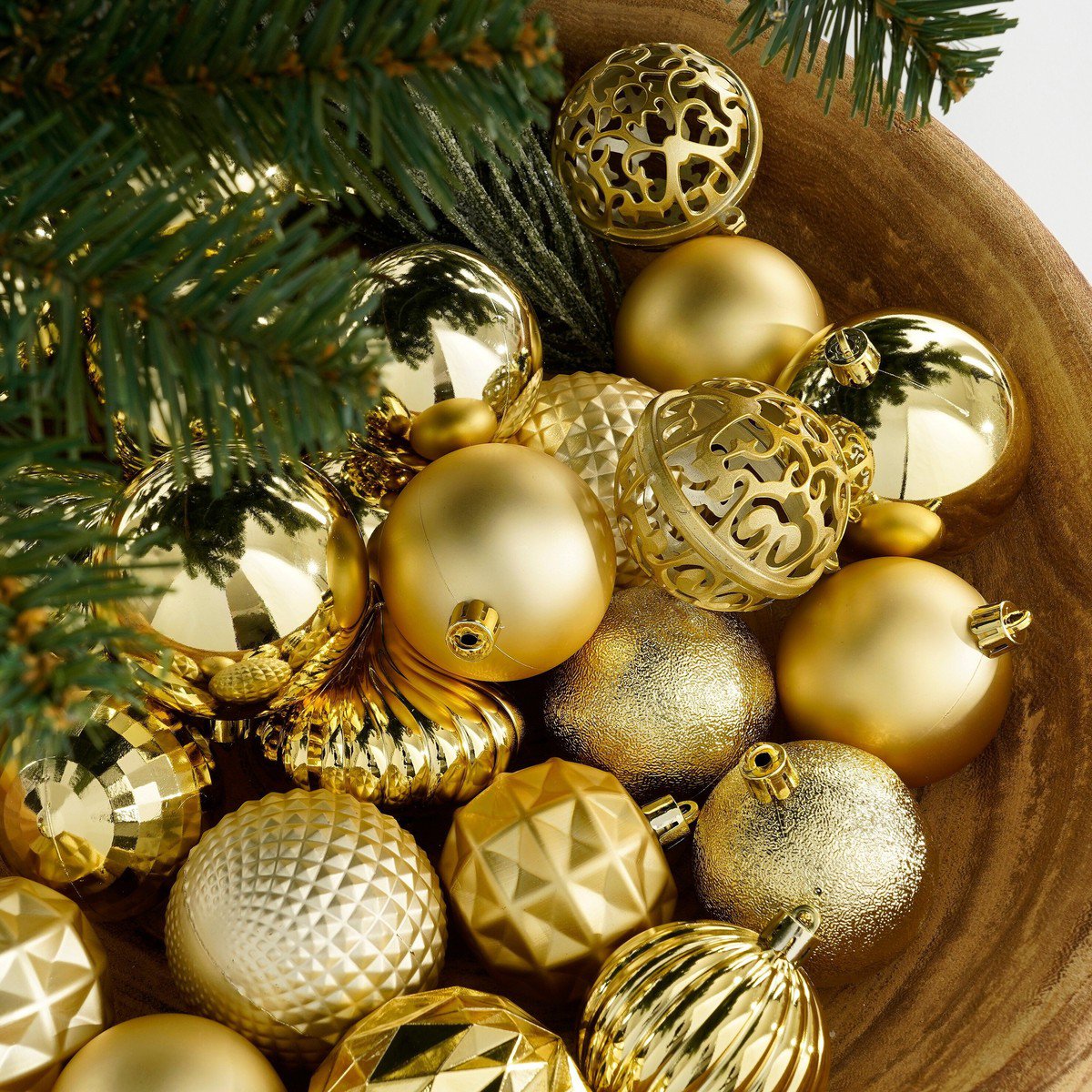 Kerstbal set 60 Unbreakable baubles Goud