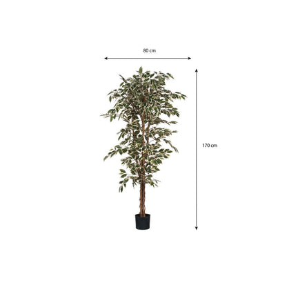 Ficus Kunstplant - H180 x Ø90 cm - Groen Bont