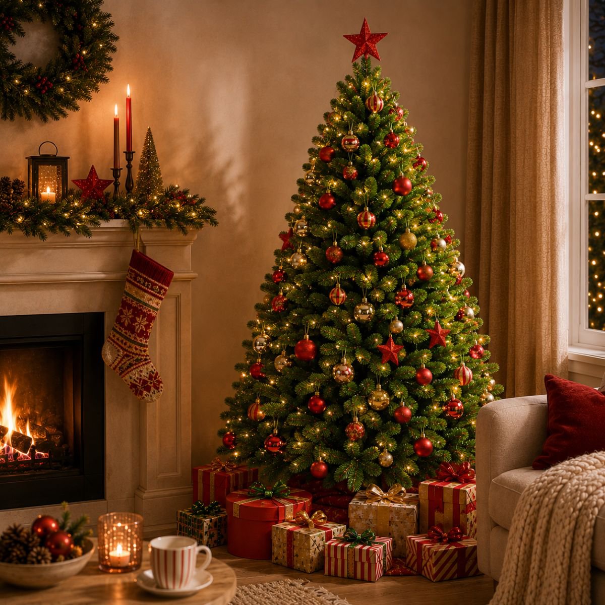 Kunstkerstboom Tsuga H230 x Ø147 cm Groen