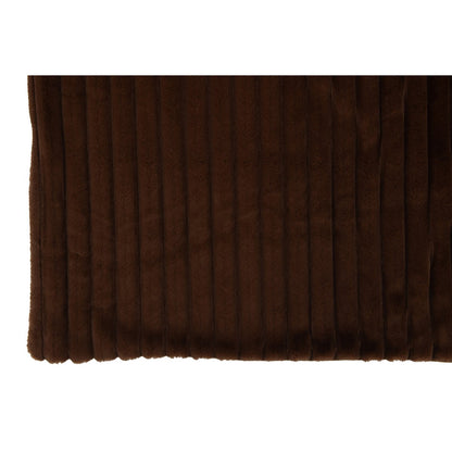 J-Line Plaid corduroy - polyester - chocolade - 180 x 130 cm